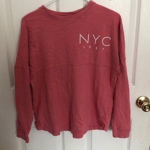Salmon colored long sleeve t-shirt